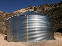 Ftsilo Landwirtschaftliche Wasseraufbereitung 100000 Liter Verzinkter Stahlsilo-Tank Langlebiger Reservoir mit 1 Jahr Garantie 4,5m*3,36m 10000kg