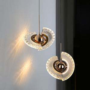 โคมไฟแขวนตกแต่งห้องนอนหมุนได้กึ่งวงกลมทำจากสังกะสีอัลลอยเรืองแสงโคมไฟแบบโพสต์โมเดิร์น - Product Image 4