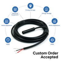 Sonde de température étanche à thermistance NTC avec longueur de câble personnalisée pour équipement industriel – Vente en gros