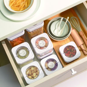 Rõ ràng Top nhựa kín thực phẩm lưu trữ <span class=keywords><strong>container</strong></span> Jar với Save-The-Date nắp cho nhà bếp đựng thức ăn tổ chức - Product Image 3