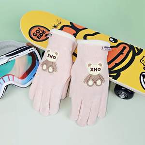 Детские зимние перчатки теплые Мультяшные милые флисовые для мальчиков и девочек велосипедные спортивные из флиса - Product Image 5