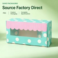 Boîte à biscuits personnalisée biodégradable pour emporter, pliable, petite, en papier, avec fenêtre