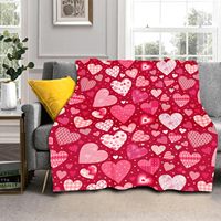 Cadeau pour la Saint-Valentin, couverture en flanelle chaude imprimée écologique, portable pour canapé et décoration intérieure