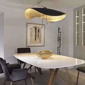 Lampadario Moderno Minimalista Nero e Oro, Lampada a Sospensione LED a Forma di Disco Volante, Lampada <span class=keywords><strong>da</strong></span> Soffitto di <span class=keywords><strong>Design</strong></span> per Soggiorno e Sala <span class=keywords><strong>da</strong></span> Pranzo - Product Image 4