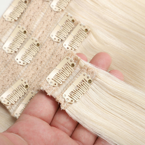 Extensiones <span class=keywords><strong>de</strong></span> Cabello Humano Remy <span class=keywords><strong>de</strong></span> Alta Calidad con Clip, Cabello Ruso con Cutícula Alineada, Doble Trama - Product Image 2