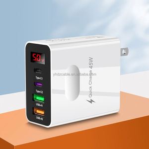 Chargeur à affichage numérique multi-ports, tête de charge 3.1A 2USB+2Type C, adaptateur universel de voyage, chargeur USB - Product Image 2