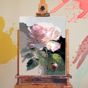 SONGWOO <span class=keywords><strong>ART</strong></span> Rose Flower Home Decor DIY <span class=keywords><strong>Floral</strong></span> Gift Paint by Numbers Kits pour débutants - Product Image 2