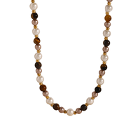 Collier ras du cou vintage en acier inoxydable plaqué or avec perles géométriques pour femme – Idéal pour les soirées