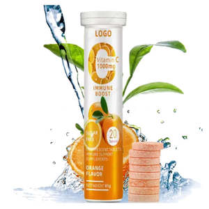 Comprimés effervescents de vitamine C et de zinc ASAP, complément alimentaire de qualité alimentaire pour adultes, avec service de marque privée - Product Image 1