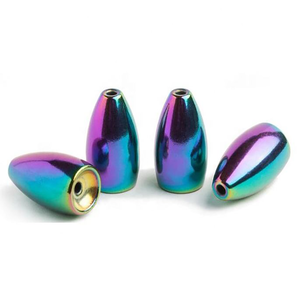 Usine en vrac 3/8 tungstène retournement poids arc-en-ciel couleur ver tungstène pêche poids grand plomb de pêche pour carpe basse pêche - Product Image 1