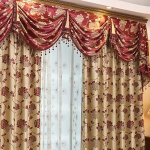 Cortinas de valance de luxo em tecido jacquard decoração