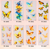 Tatouages Temporaires Papillons et Fleurs – Peinture Corporelle Réactive aux Lumières Noires – Accessoires de Festival Lumineux dans l'Obscurité pour Fêtes