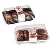 Emballage en boîte transparente en PET pour gâteau roulé, porc frit, beignets Beckham, pain West Point, jetable, qualité alimentaire, pour petit-déjeuner et dessert