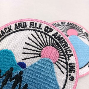 Patch in Ferro Personalizzate in Ciniglia, Ricamate su Misura 1938 Jack and Jill, Rosa e Verde, per Confraternite - Product Image 2