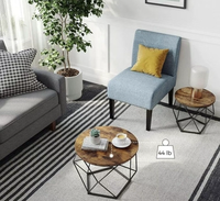 Table basse ronde en bois de style nordique rétro, tendance minimaliste, durable et écologique, modèle KFZ08, pour salons, chambres et balcons.