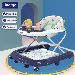 Trotteur pour enfants (0-2 ans) Lumière <span class=keywords><strong>LED</strong></span>, musique, engrenages rotatifs et barre de poussée à prise facile Marchette d'apprentissage assis-debout - Product Image 5