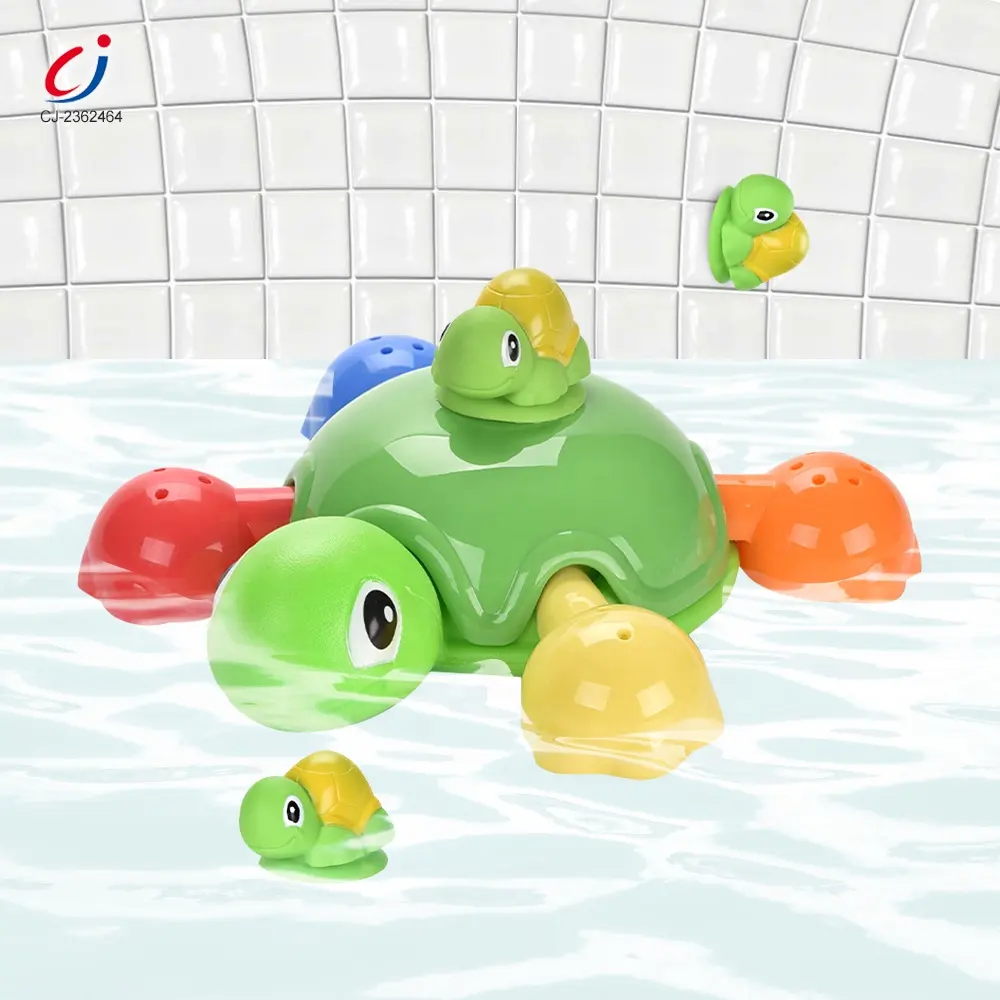 Chengji Infant Educational Plastic Shape Matching Turtle Bathtub Floating Bath toys Baby Water Game