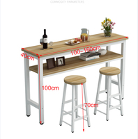 Table et chaise de salle à manger modernes en bois, réglables, demi-rondes, à double cloison, pour appartement, avec pieds en métal, fines et hautes