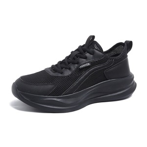 Zapatos Deportivos Negros de Malla con Cordones, Punta Redonda, Entresuela Transpirable de EVA, Suela de Goma, para Todas las Temporadas, Venta al Por Mayor - Product Image 1