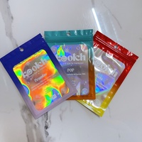 Bolsas láser de plástico Mylar impresas personalizadas, bolsas a prueba de olores, cremallera, almacenamiento resellable, embalaje holográfico