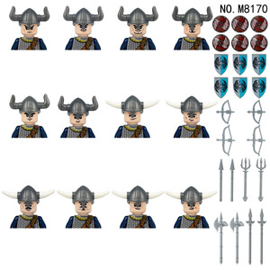 Set de Figuras de Personajes en Miniatura de Estilo Vikingo Retro, Bloques de Construcción ABS, Piezas de Armas Decorativas, Escena DIY, Coleccionable, Regalo - Product Image 5