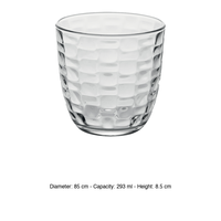 Vaso de agua Bormioli Rocco Mat 29.3 cl, altura 8.5 cm, diámetro 8.5 cm