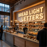 Lettres en relief 3D personnalisées en acrylique avec LED pour boulangerie, pâtisserie, voiture, fête d'anniversaire, logo de marque, bâtiments, bar
