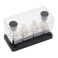 Barra de Distribución de Cobre M10 de 4 Puntas, 300A, Bloque de Conexión Portátil Negro y Rojo para Automóviles, Vehículos Recreativos, Barcos y Yates