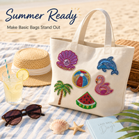 Lot de patchs personnalisés brodés de sequins pour l'été, pour chapeaux DIY, sacs fourre-tout, fêtes à la plage, packs cadeaux - Fournisseur en gros