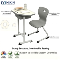 Chaises d'école modernes en plastique du Moyen-Orient avec un design simple et élégant, nouveaux meubles de bureau pour les étudiants et l'utilisation à domicile ou au bureau