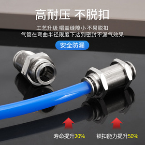 ข้อต่อตรงแบบติดตั้งบนแผง Hongying ขนาด 6/8/10/12 มม. ข้อต่อท่อลมทองเหลือง - Product Image 2