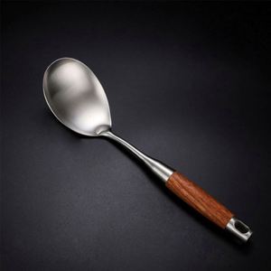 <b>Kitchen</b> 304 Stainless Steel Cooking Utensils Set Spatula and Ladle with Wooden Handle <b>Gadgets</b> Kitchenware - Product Image 5