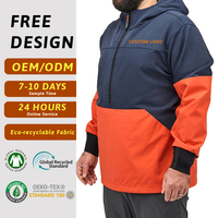 Veste polaire personnalisée coupe-vent Softshell tactique d'extérieur Vestes de pêche demi-zip en polaire de randonnée imperméable pour hommes Safari
