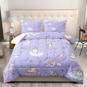 طقم لحاف فاخر مطبوع بتقنية ثلاثية الأبعاد بتصميم حيوانات كرتونية لطيفة (قطط وكلاب) من 3 قطع، 100% بوليستر مرن - Product Image 6