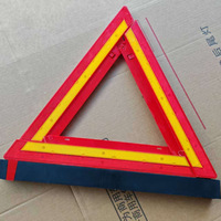 Triangle de signalisation réfléchissant pliable rouge et jaune, double couche, base robuste, pour voiture, camion, urgence routière