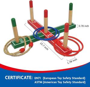 Jeu de lancer d'anneaux en bois pour l'extérieur Sac de lancer de jouets en bois personnalisé - Product Image 5