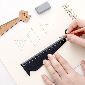 Righello in legno retrò creativo eco-friendly carino <span class=keywords><strong>gatto</strong></span> <span class=keywords><strong>disegno</strong></span> dritto forniture per studio realizzate con materiale cartaceo