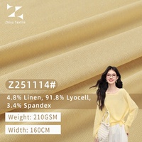 210GSM Leinen-Lyocell-Spandex Stretch-Strickstoff Mittelschwer Atmungsaktiv Antibakteriell Sonnenbeständig Umweltfreundlich Outdoor-Basisstoff