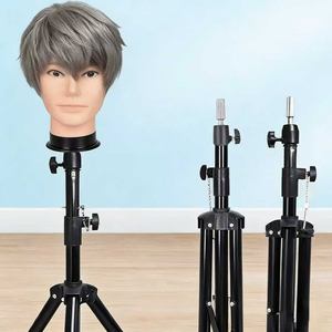 Soporte de cabeza para maniquí, Cabeza de muñeca para peluquería, Soporte de suelo de tres patas para corte de pelo - Product Image 2