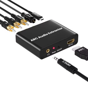 Extracteur audio <span class=keywords><strong>ARC</strong></span> 192KHz compatible HDMI, convertisseur <span class=keywords><strong>ARC</strong></span> vers optique, coaxial, <span class=keywords><strong>RCA</strong></span>, prise jack 3,5 mm pour haut-parleur HDTV, barre de son, casque - Product Image 1