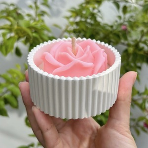 Taza de yeso flor aromaterapia vela taza cera hecha a mano fragancia creativa regalo decoración viento decoración del hogar - Product Image 1
