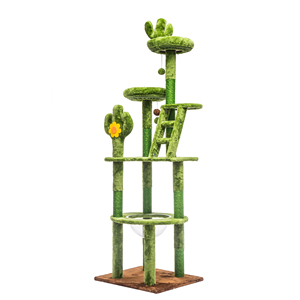 Modern MDF Tall <b>Cat</b> Tower with Transparent Capsule Design Sisal <b>Scratching</b> <b>Posts</b> & Plush Perches-Interactive Indoor Furniture - Product Image 2