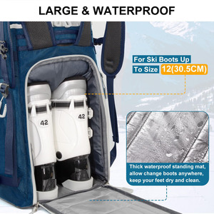 Muestra gratis 45l Bolsa para botas de esquí Mochila impermeable Viaje Snowboard Bota Mochila Hombres Mujeres Botas de esquí grandes Bolsa para esquí Snowboard - Product Image 5