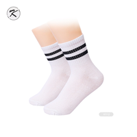 KH- I389 Chaussettes blanches pour garçon Chaussettes blanches pour enfants Chaussettes d'école blanches pour enfants