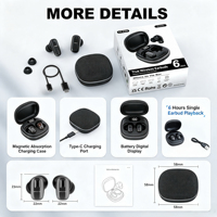 Mini casque de jeu sans fil intra-auriculaire avec étui de chargement, stéréo BT et indicateur de batterie à affichage numérique 2026