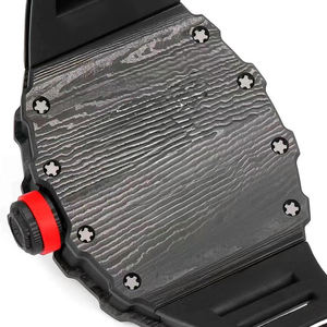 Reloj ETA de Lujo con Caja de Fibra de Carbono Ultraligera en Forma de Barril, Correa de Goma, Cristal de Zafiro y Cronógrafo para Reuniones de Negocios y Trabajo - Product Image 4