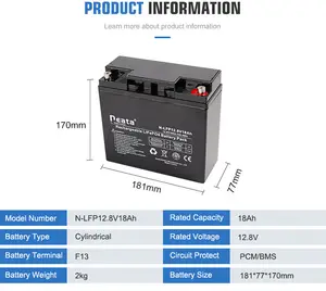 Neata Grosir LiFePO4 12.8V 18Ah Peralatan Kontrol Generator Portabel Baterai UPS Lithium Dapat Disesuaikan