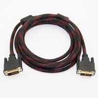 Câble DVI Super Rapide 1080p 3D avec Connecteurs Plaqués Or Mâle-Mâle DVI vers DVI 24+1 Broches, Gaine en Nylon Tressé pour HDTV, XBOX, Moniteur