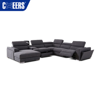 Canapé d'angle électrique inclinable MANWAH CHEERS, 5 places, en tissu gris, pour salon – Meilleure vente