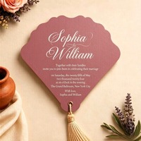 Invitación de Papel Blanco con Monograma Personalizado, Papel Especial, Estampado en Dorado con Borla Tarjetas de Programación para Bodas